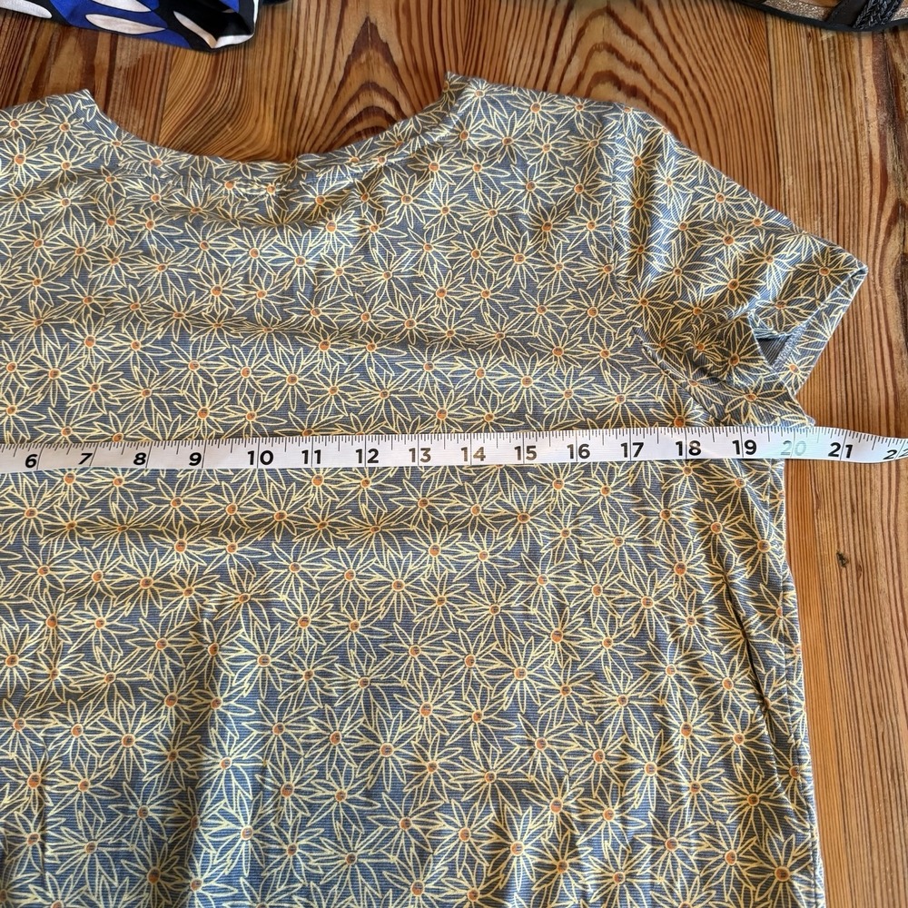 Toad & Co Dress‎ Windmere II Womens M Blue/Yellow Floral Organic Eco Stretch - Picture 8 of 10